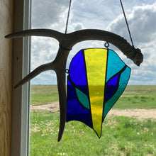 Load image into Gallery viewer, Blue &amp; Yellow Antler Piece

